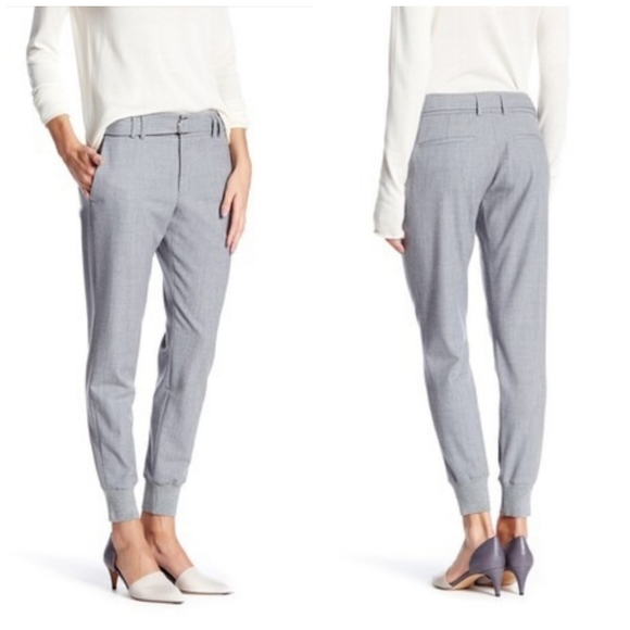 Vince Pants - Vince Ribbed Cuff Wool Blend Jogger Trousers